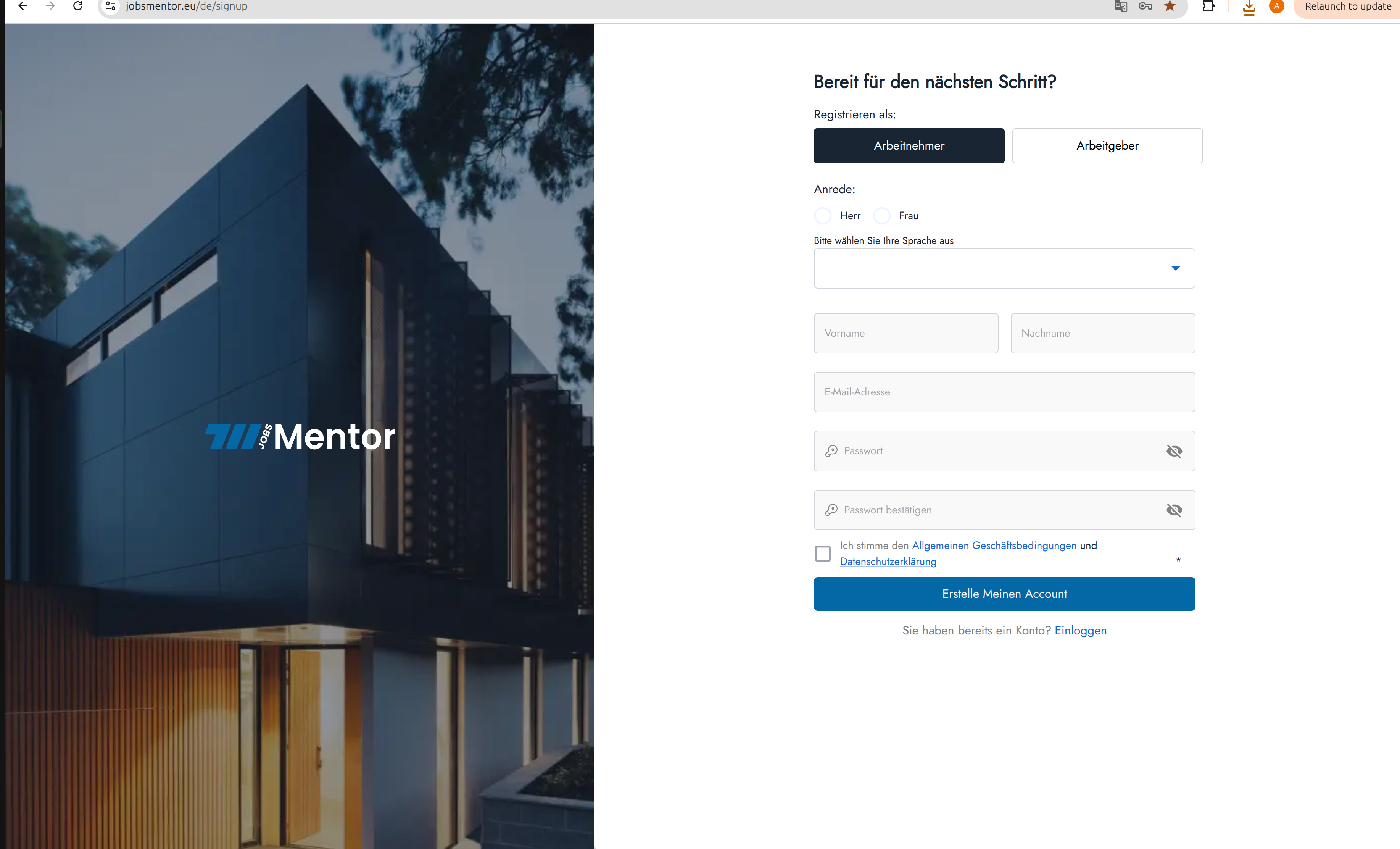 Jobsmentor project screenshot